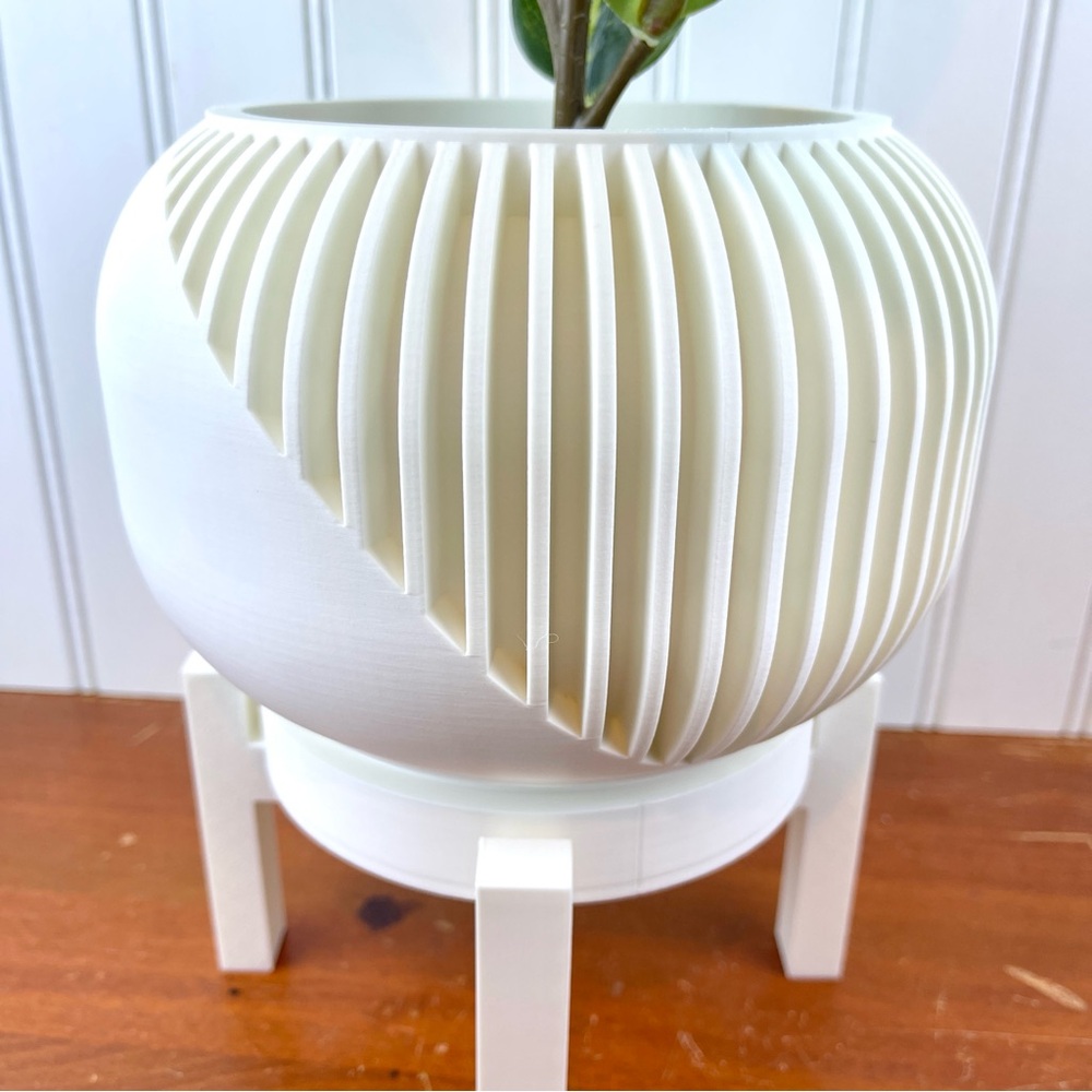 Narvo Planter Pot , Indoor Flower Pot w/ Drainage Hole & Drip Tray - Picture 3 of 10